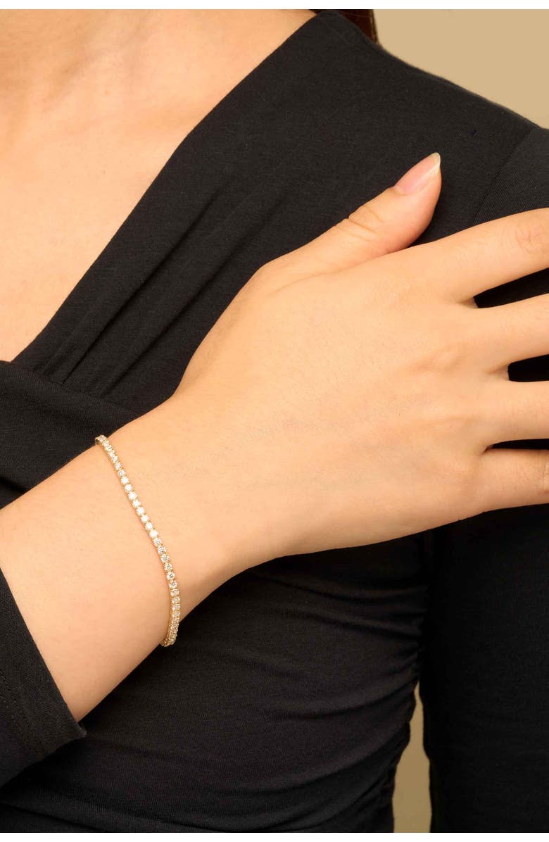 Oradina 14K White Gold Luminous Lab Diamond Tennis Bracelet, Alternate, color, White Gold, Lab Diamonds