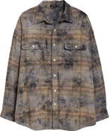R13 Plaid Cotton Button-Up Boyfriend Shirt