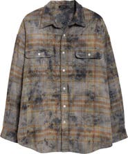 R13 Plaid Cotton Button-Up Boyfriend Shirt