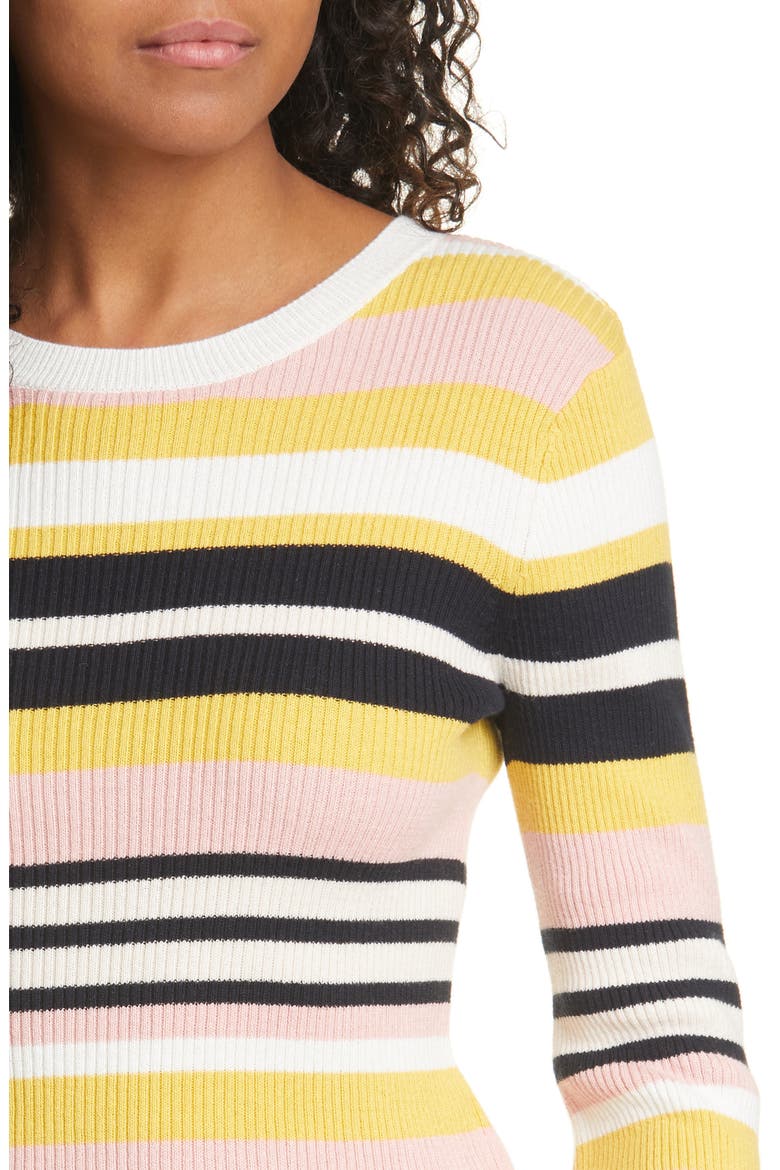 Baja Stripe Cotton & Cashmere Sweater, Alternate, color, CITRINE MULTI