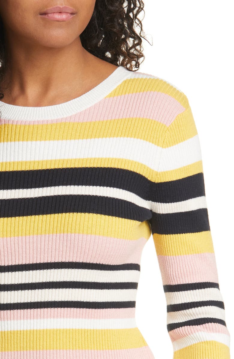 FRAME Baja Stripe Cotton & Cashmere Sweater, Alternate, color,