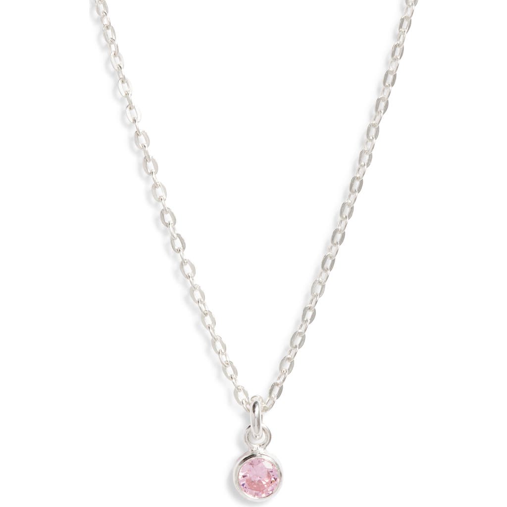 Set & Stones Birthstone Charm Pendant Necklace In Silver