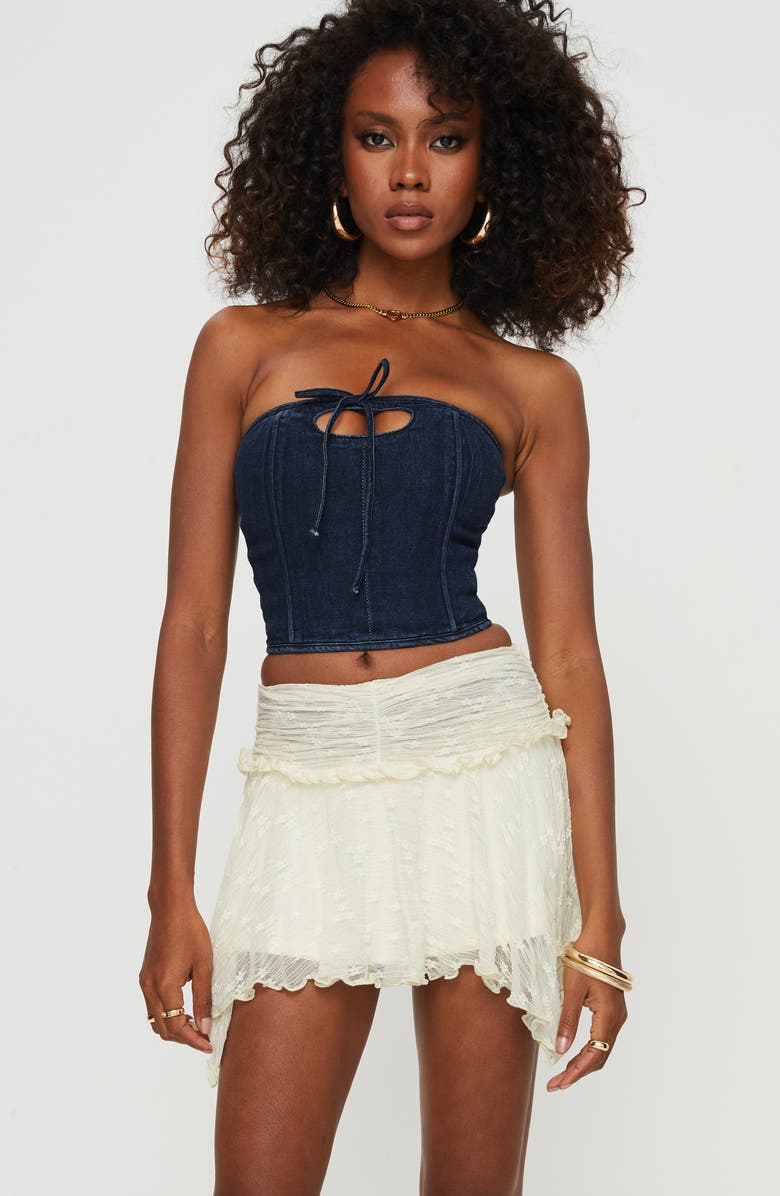 Princess Polly Ayra Lace Miniskirt, Alternate, color, Light Beige