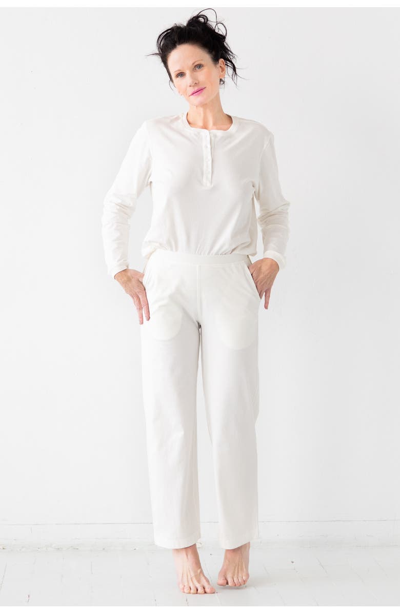 SALUA Straight Leg Pants in Pima Cotton, Main, color, Soft White