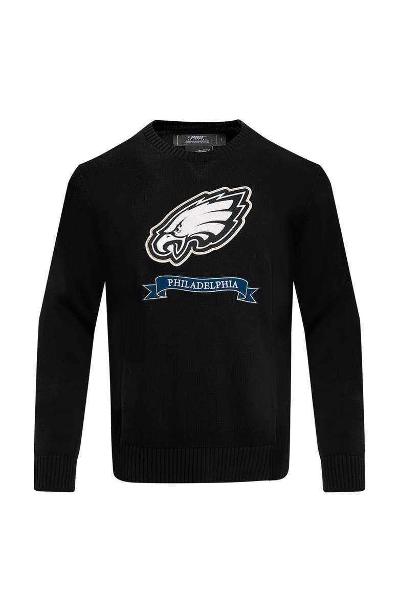 PRO STANDARD Men's Pro Standard Black Philadelphia Eagles Prep Knit Sweater, Alternate, color, 