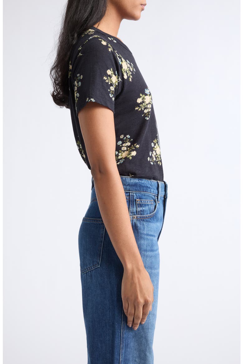 Carla Floral Print T-Shirt, Alternate, color, BLACK MULTI