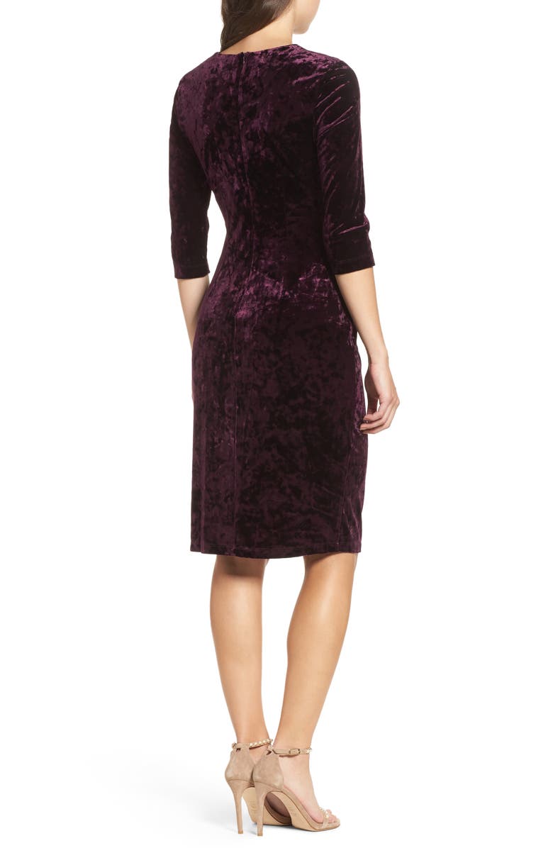 Gabby Skye Ruched Crushed Velvet Dress, Alternate, color, 
