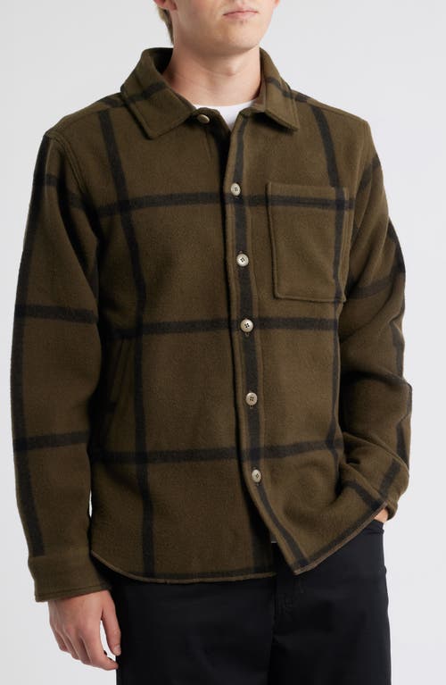 Alex Crane Park Wool Overshirt In Green