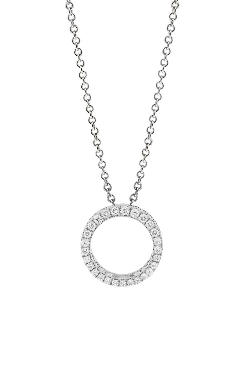  Medium 3D Circle Pendant Necklace (Nordstrom Exclusive), Main, color, WHITE GOLD/ DIAMOND