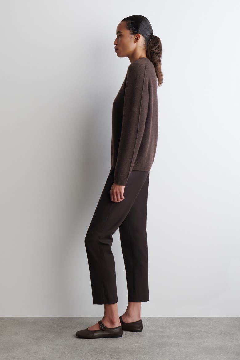 Cashmere Crew-Neck Sweater, Alternate, color, DARK BROWN