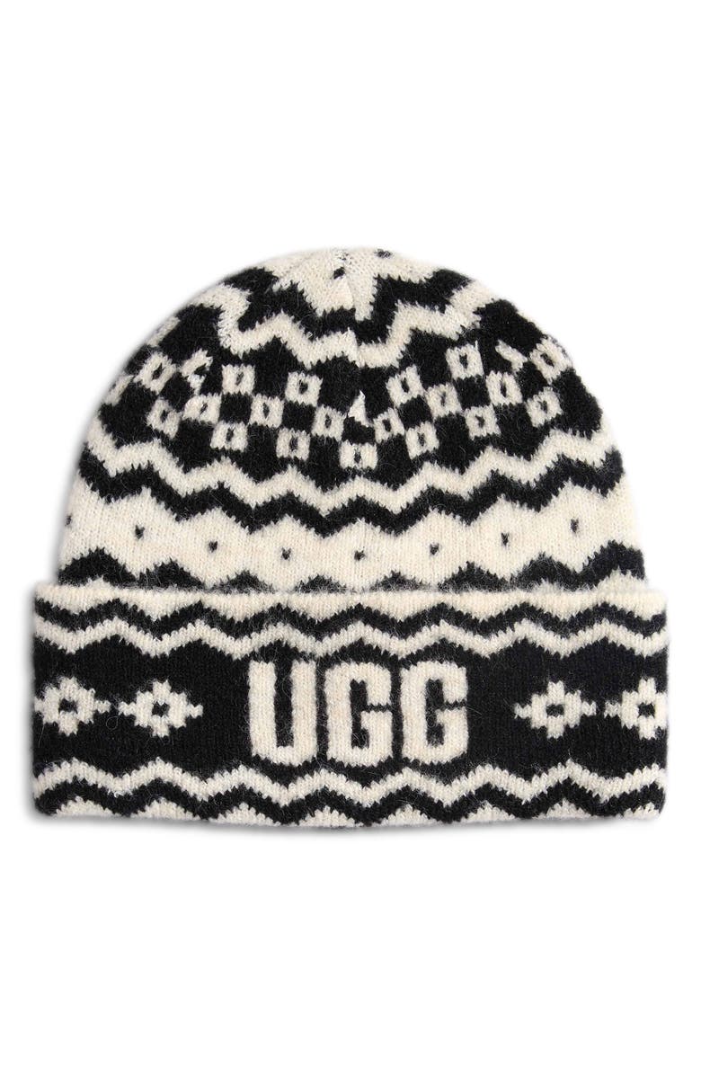 UGG<sup>®</sup> Kids' Fair Isle Beanie, Main, color, Black Multi