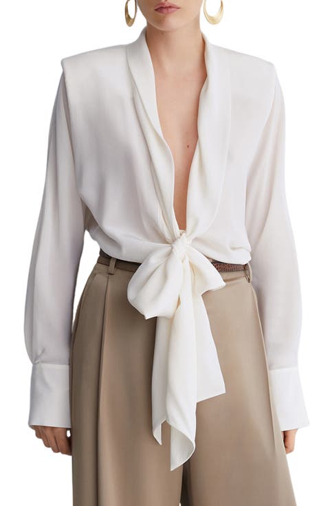 Glenn Tie Waist Silk Top