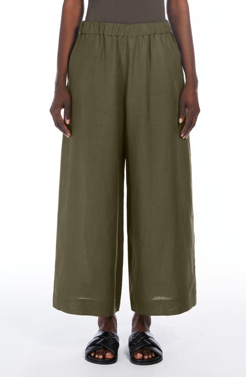 Minnie Linen Wide Leg Crop Pants