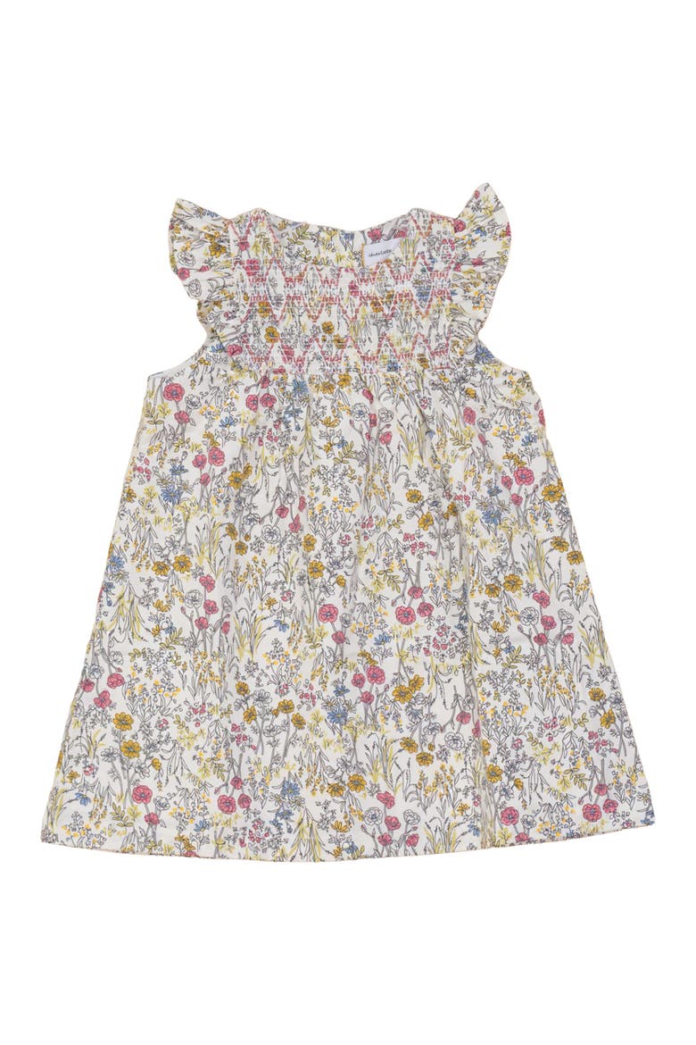 Ruffle Sleeve Floral Woven Jumper, Main, color, Pink