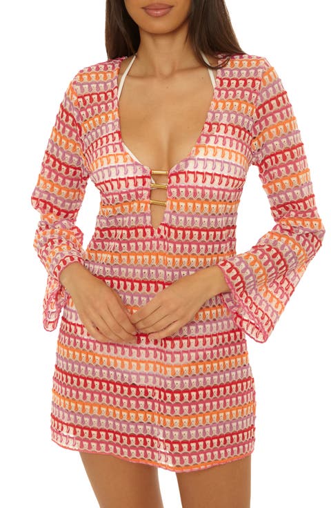 Utopia Long Sleeve Open Stitch Cover-Up Tunic