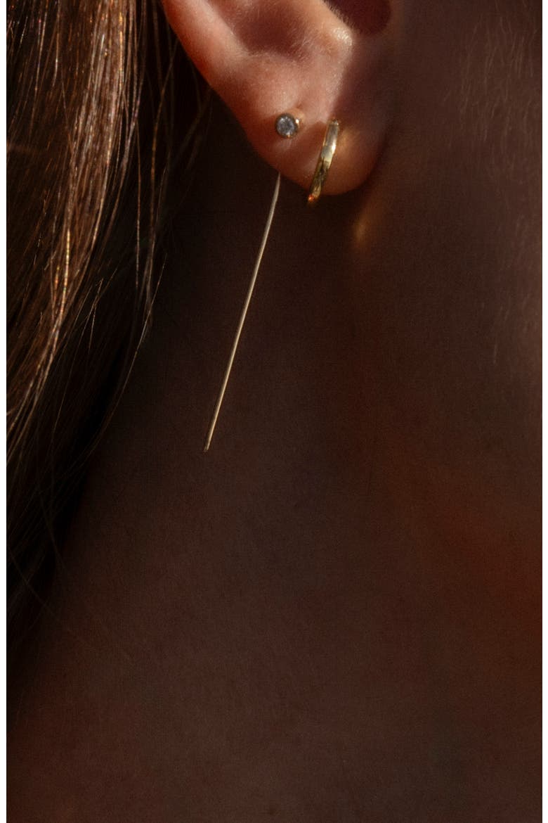 Marlo Cubic Zirconia Threader Earrings, Alternate, color, 14K GOLD PLATED