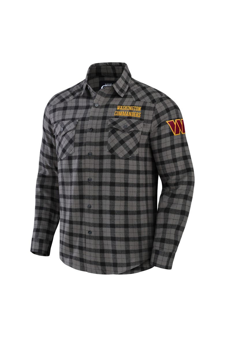 Men's NFL x Darius Rucker Collection by Fanatics Gray Washington Commanders Flannel Long Sleeve Button-Up Shirt, Alternate, color, Gray