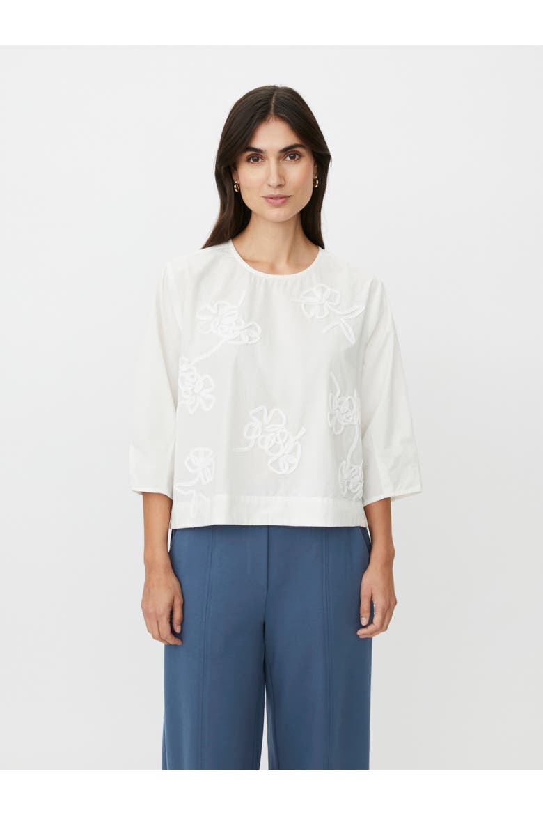 MaDrenithra Embroidered Blouse, Main, color, Jet Stream