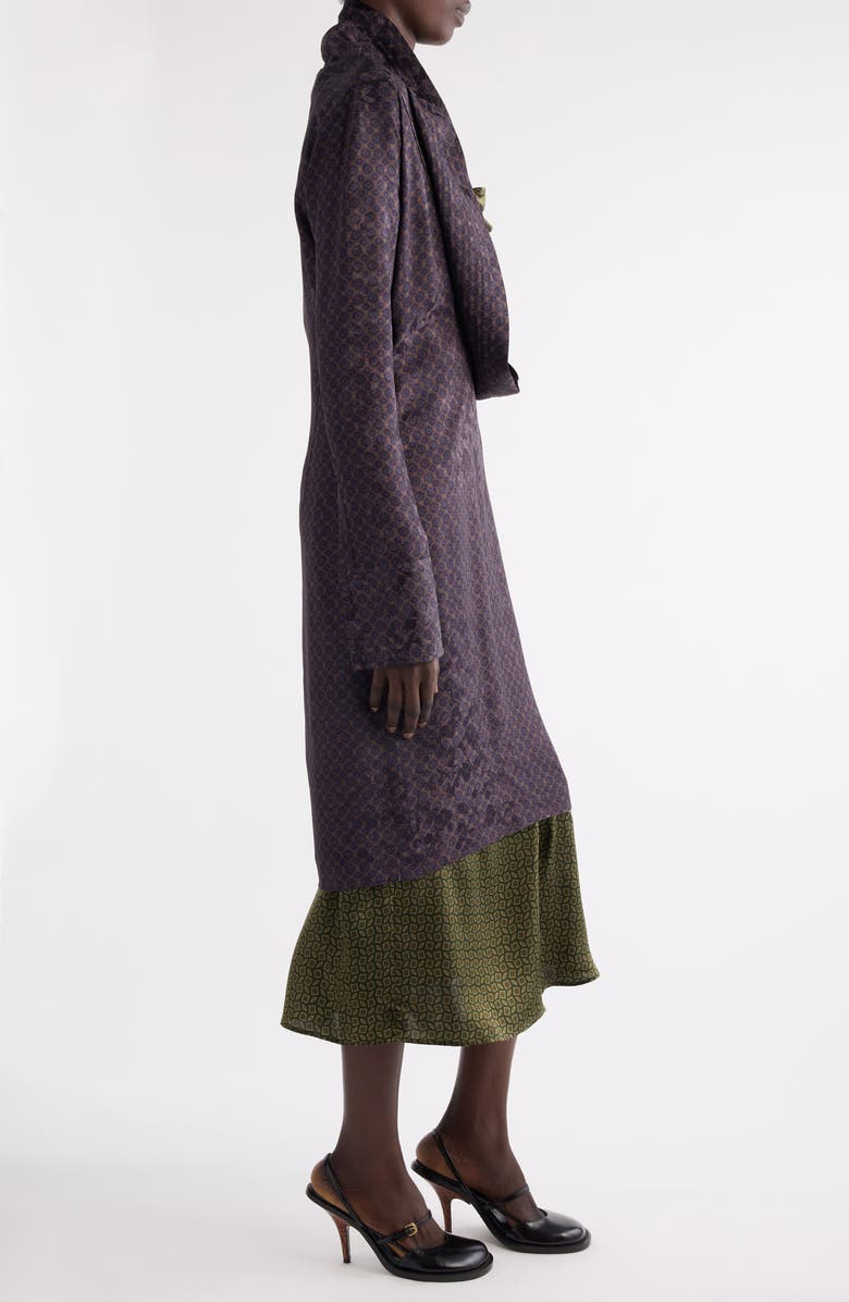 Dries Van Noten Delsey Long Sleeve Midi Dress, Alternate, color, Brown