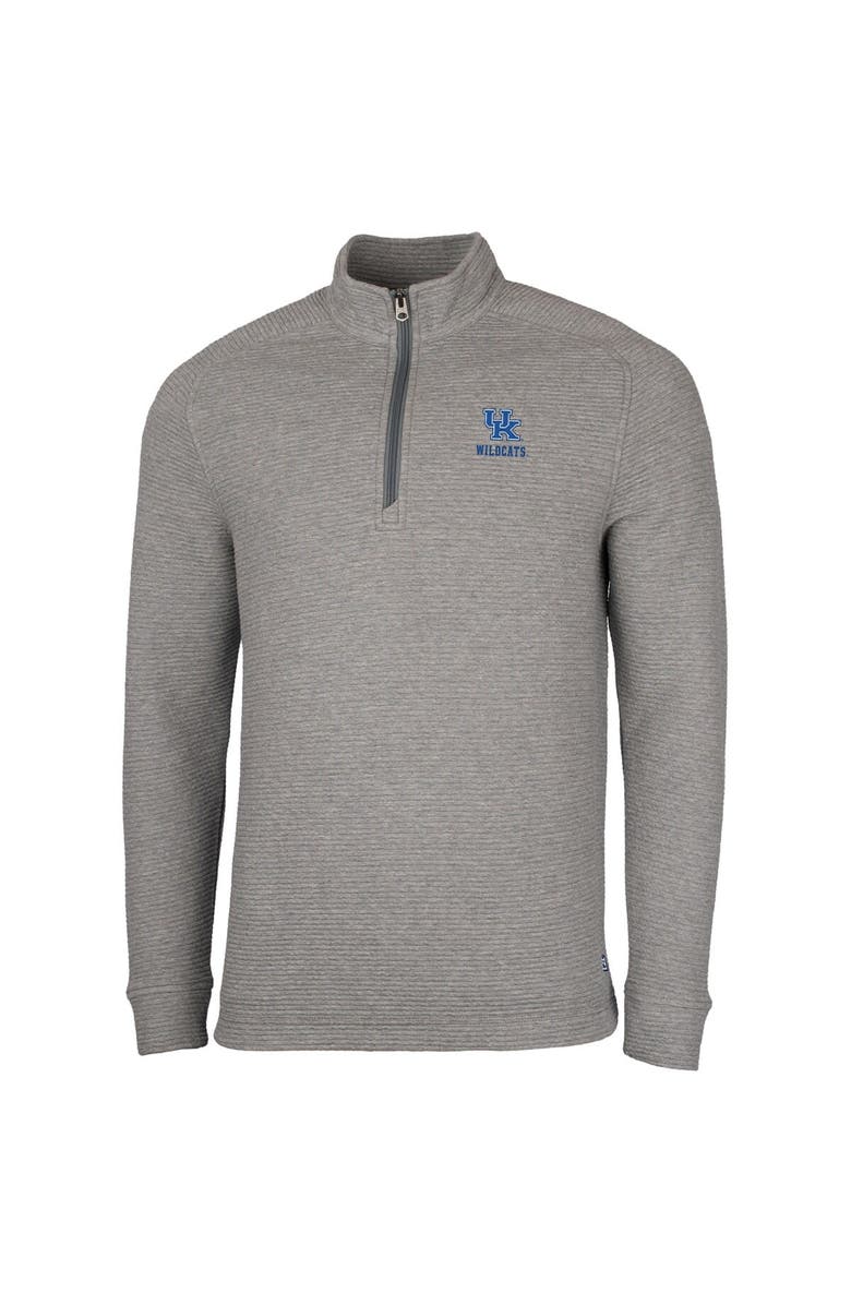 Cutter & Buck Men's Cutter & Buck Heather Gray Kentucky Wildcats Coastal Half-Zip Pullover Jacket, Main, color, 