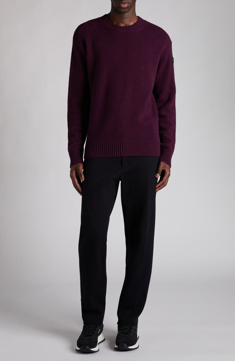 Moncler Wool & Cashmere Crewneck Sweater, Alternate, color, Violet