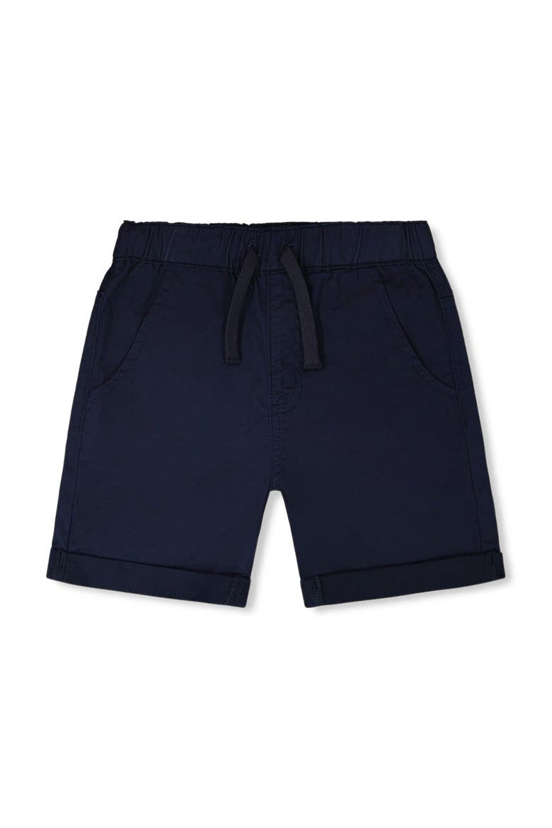 Folded Hems Stretch Twill Shorts, Main, color, Dark Blue