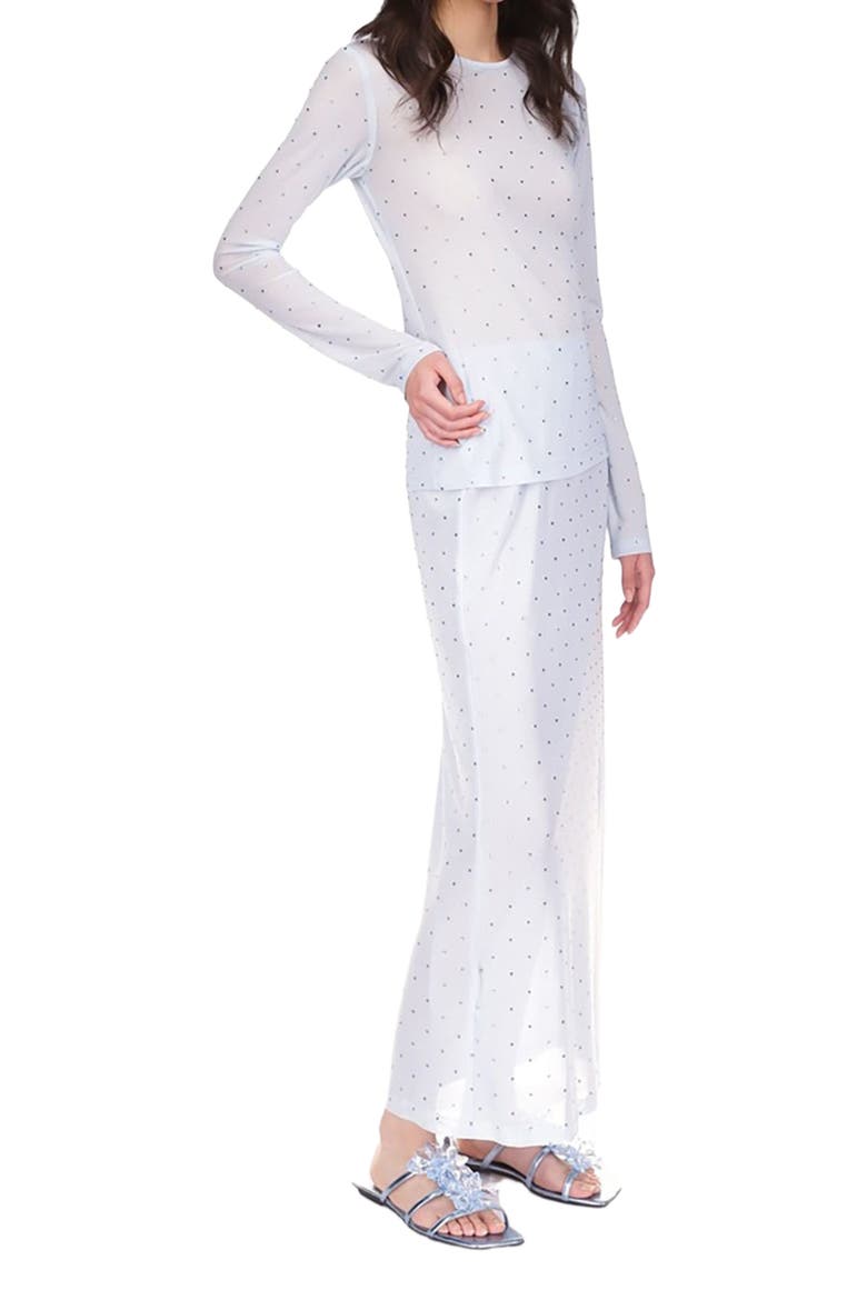 Rhinestone Mesh Skirt, Main, color, Powder Blue