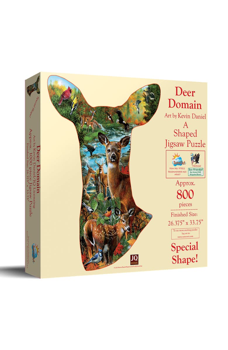 Sunsout Deer Domain 800 piece Jigsaw Puzzle for Adults Special Shape, Main, color, Multicolor