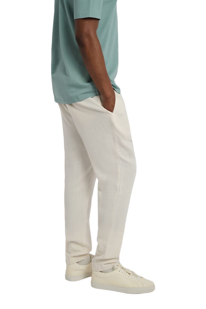 Button Front Elastic Linen Pant, Alternate, color, OAT