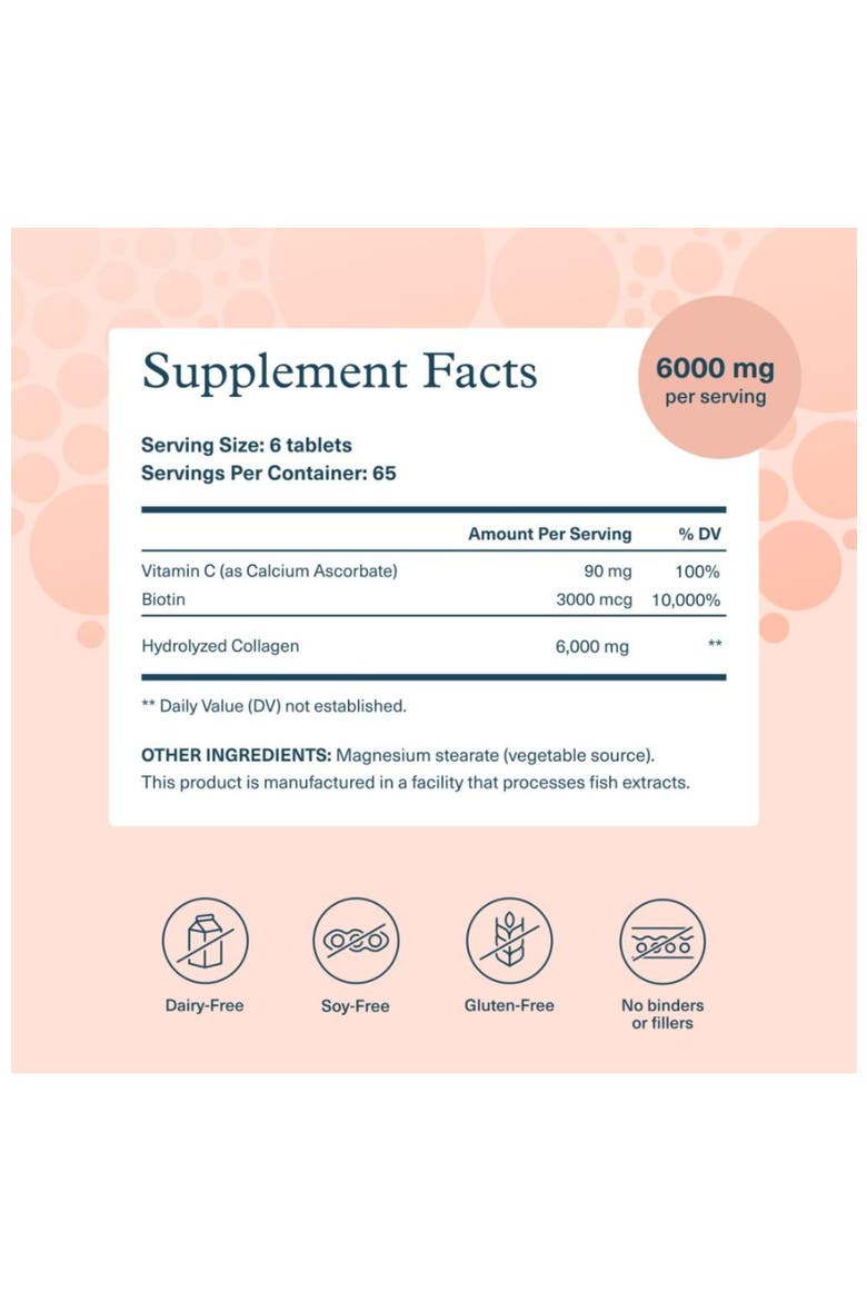 Collagen Biotin Advanced Supplement Tablets 390 Tablets, Alternate, color, None