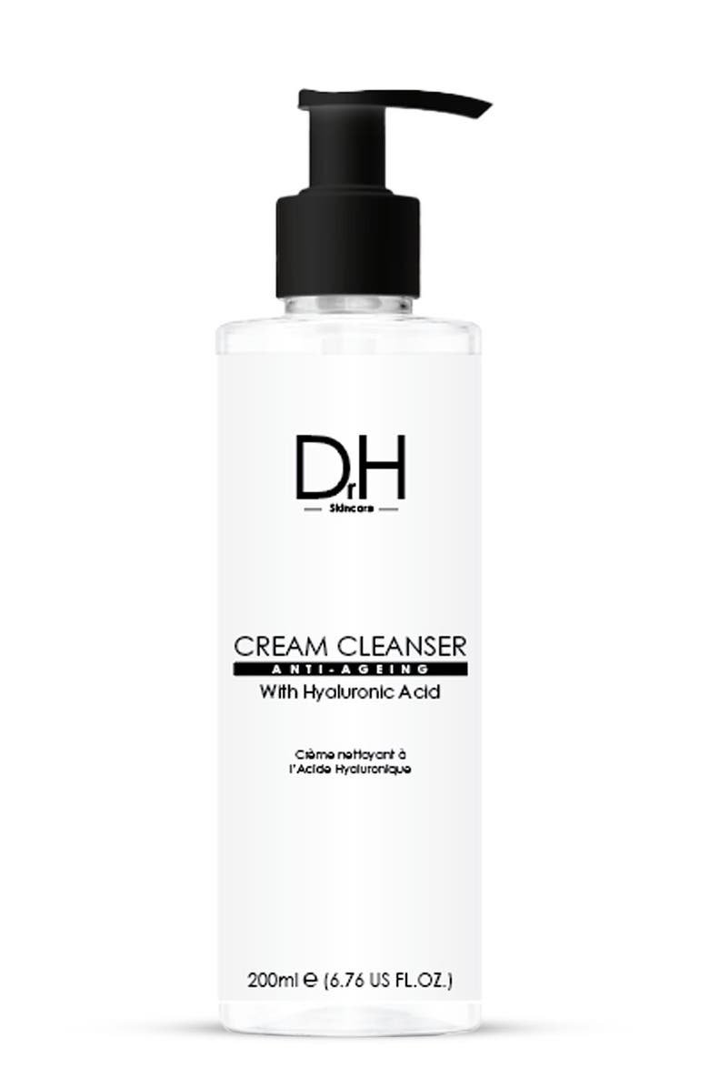 Dr H Cream Cleanser with Hyaluronic Acid 200ml for Dryness, Fine Lines & Wrinkles, Main, color, White