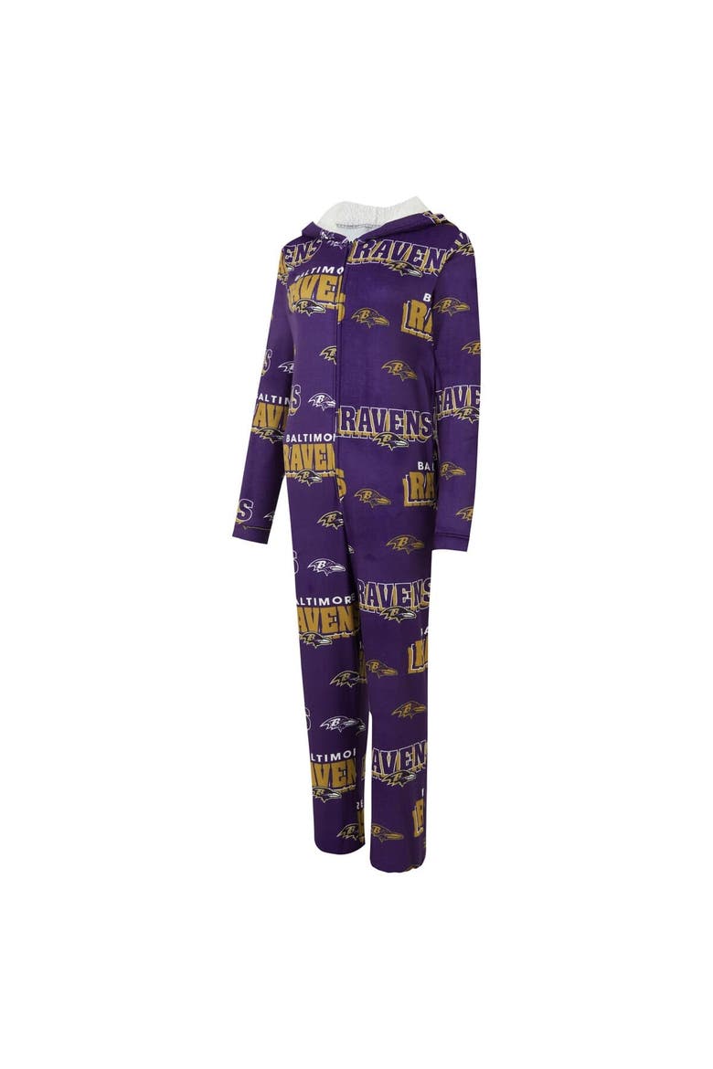 Women's Concepts Sport Purple Baltimore Ravens  Roadway Allover Print Microfleece Full-Zip Union Suit, Alternate, color, Purple