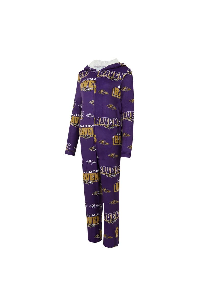 CONCEPTS SPORT Women's Concepts Sport Purple Baltimore Ravens Roadway Allover Print Microfleece Full-Zip Union Suit, Alternate, color, Purple