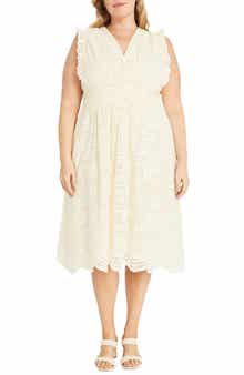 Maggy London Ruffle Eyelet Dress