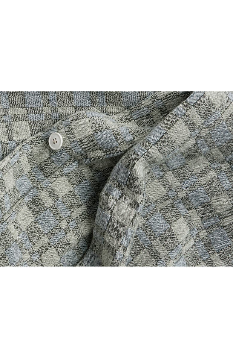 Parachute Modern Check Organic Cotton Jacquard Duvet Cover, Alternate, color, Dusk And Moss