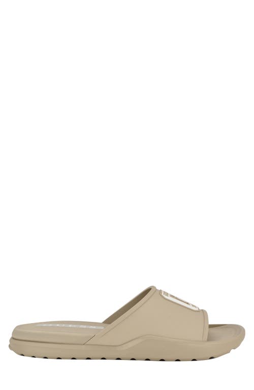 Guess Metzer Slide Sandal In Light Natural Multi