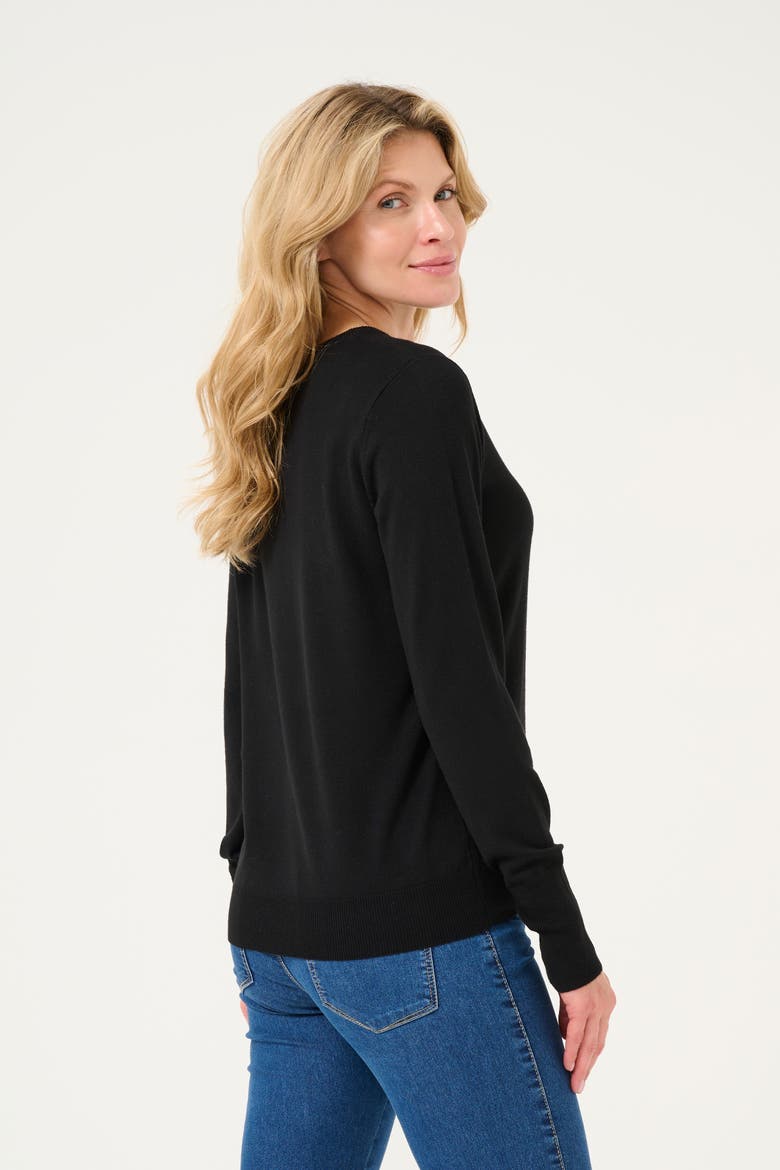 KAlizza Round Neck Regular Fit Pullover, Alternate, color, Black Deep