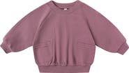 QUINCY MAE Pointelle Organic Cotton Pocket Sweatshirt