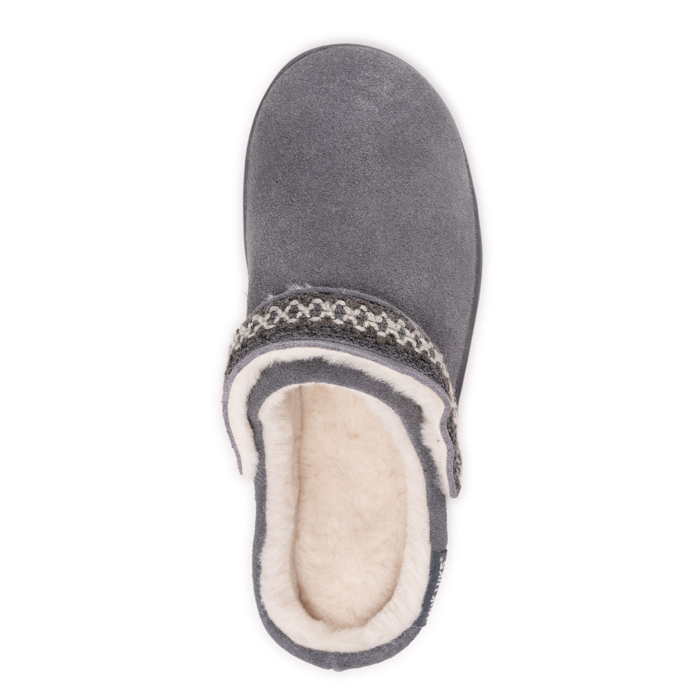 MUK LUKS Quianna Luna Genuine Suede Clog Slipper, Alternate, color, Charcoal