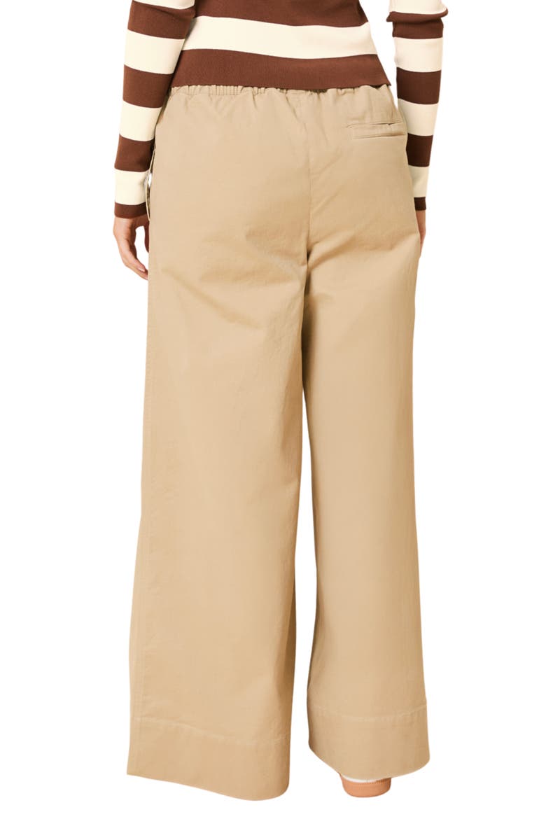 The Flynn Stretch Cotton Drawstring Wide Leg Pants, Alternate, color, CAMEL