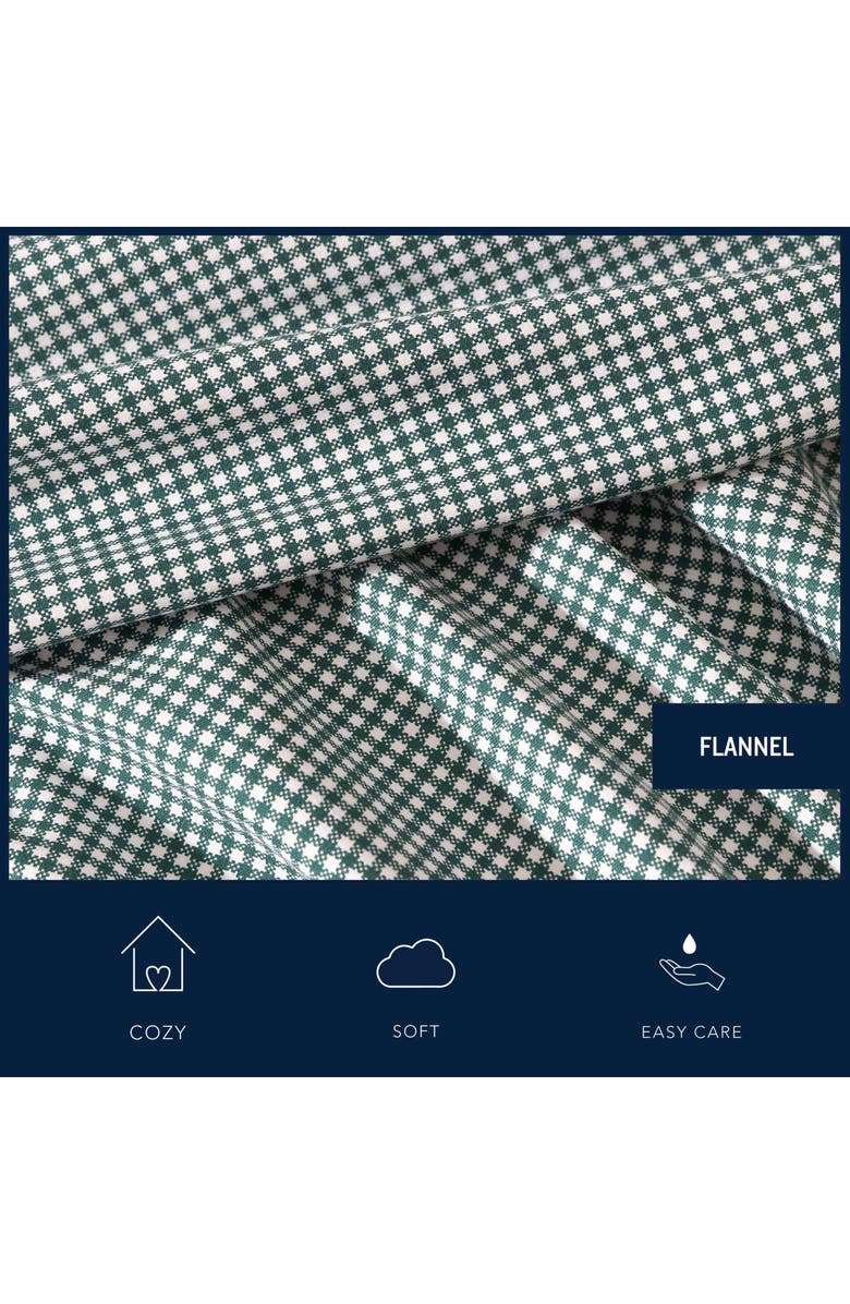 Nautica Bayside Gingham Flannel Sheet Set, Alternate, color, Green