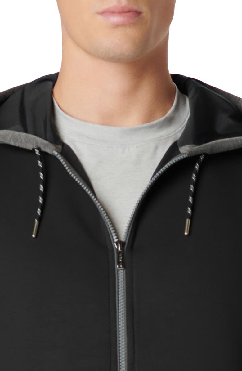 Bugatchi Full Zip Hoodie, Alternate, color, Caviar