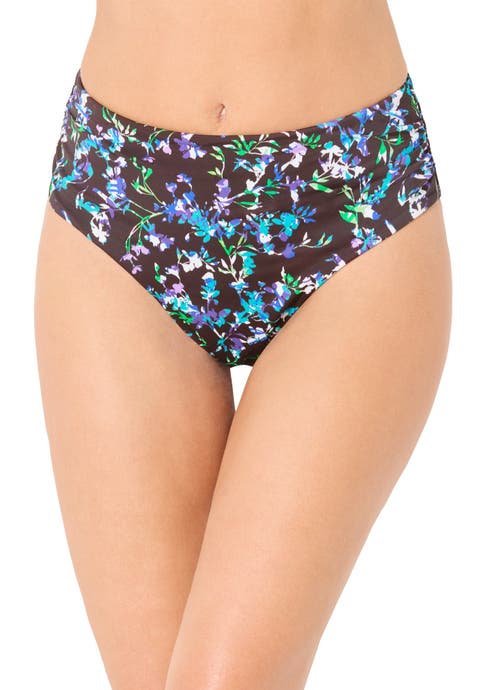 Side Shirred High Waist Swim Brief (Plus Available)