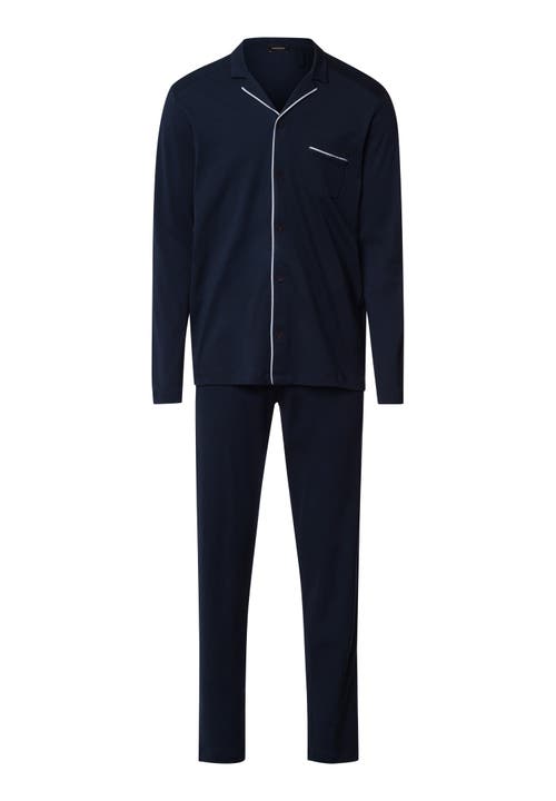 Hanro Men's Night & Day Knit Pajama Set In Deep Navy