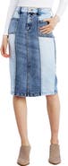 HINT OF BLU Pieced Midi Denim Skirt