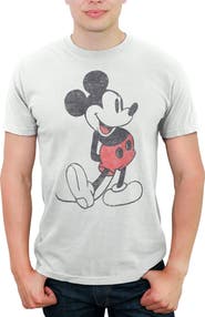 Mickey & Friends Men's Distressed Mickey Mouse Pose Short Sleeve Graphic T-Shirt