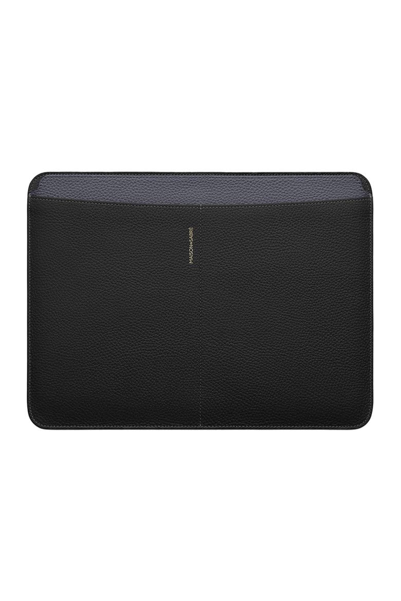 Leather Laptop Sleeve 16 inches, Main, color, Black Caviar