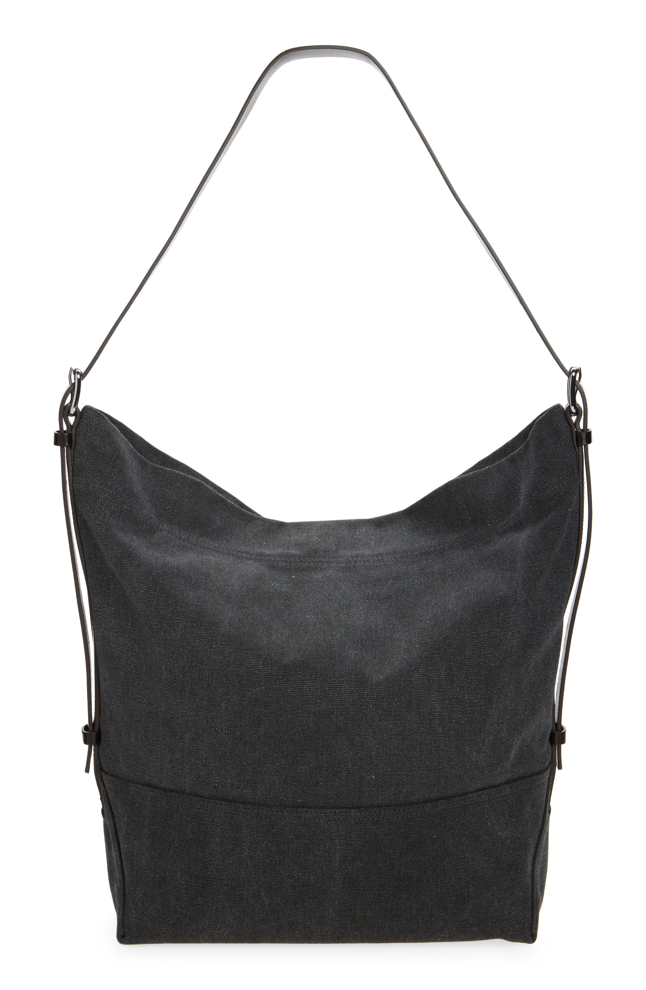 Belted Canvas Tote, Alternate, color, ASH BLACK