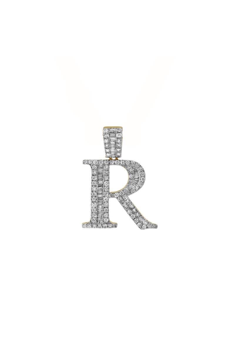 R Initial Diamond Pendant 10K Yellow Gold - 0.86 Carats, Alternate, color, 10K Yellow Gold