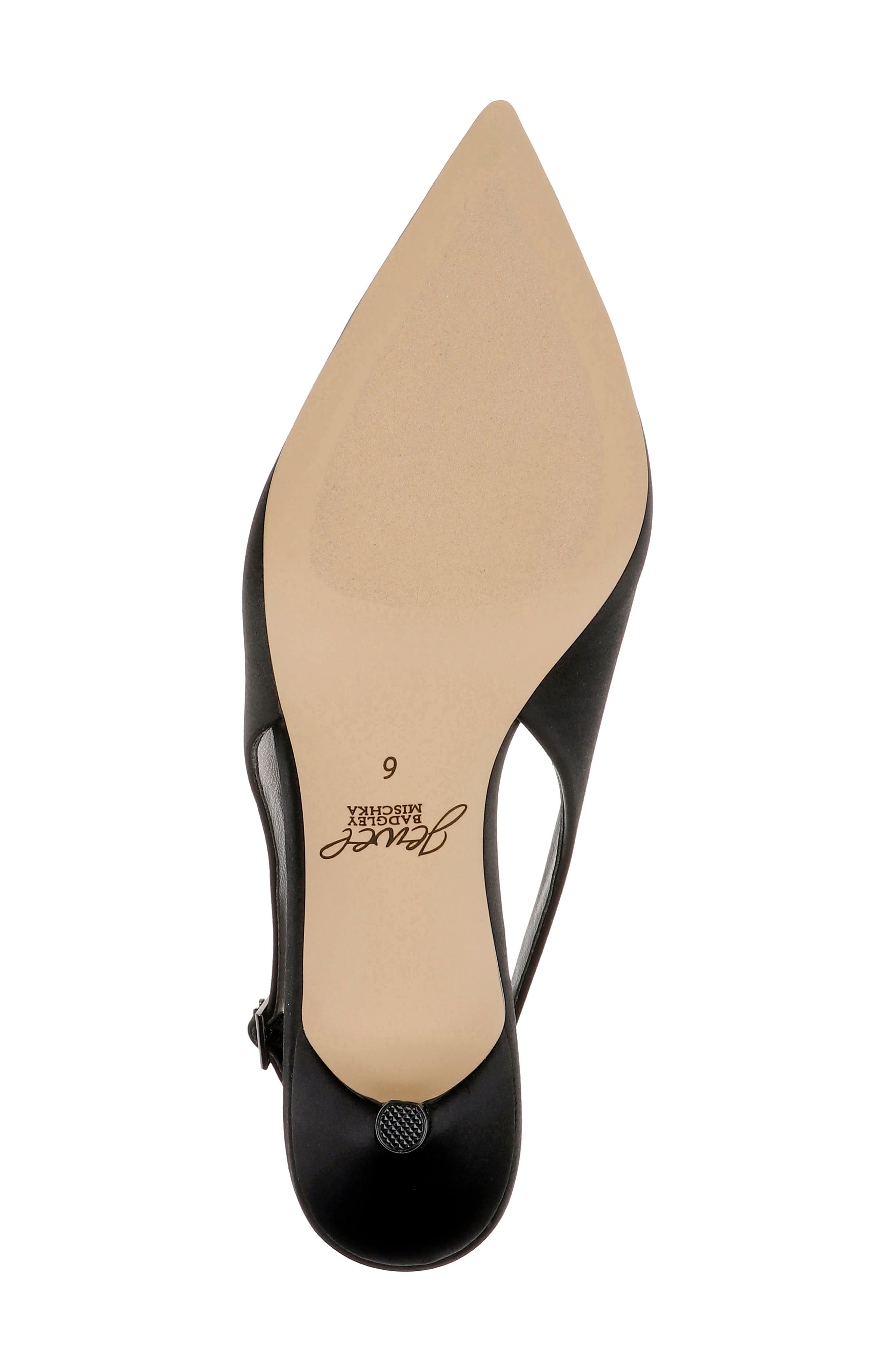 Jewel Badgley Mischka Ilana Slingback Pump, Alternate, color, Black Satin
